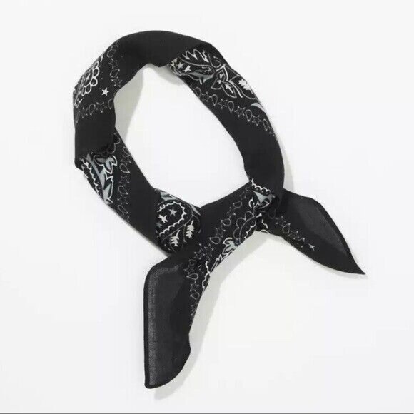 Bandanas Pack of 5 Black Paisley Classic Style Unisex Hair Wrist Accessory Biker - Picture 8 of 15